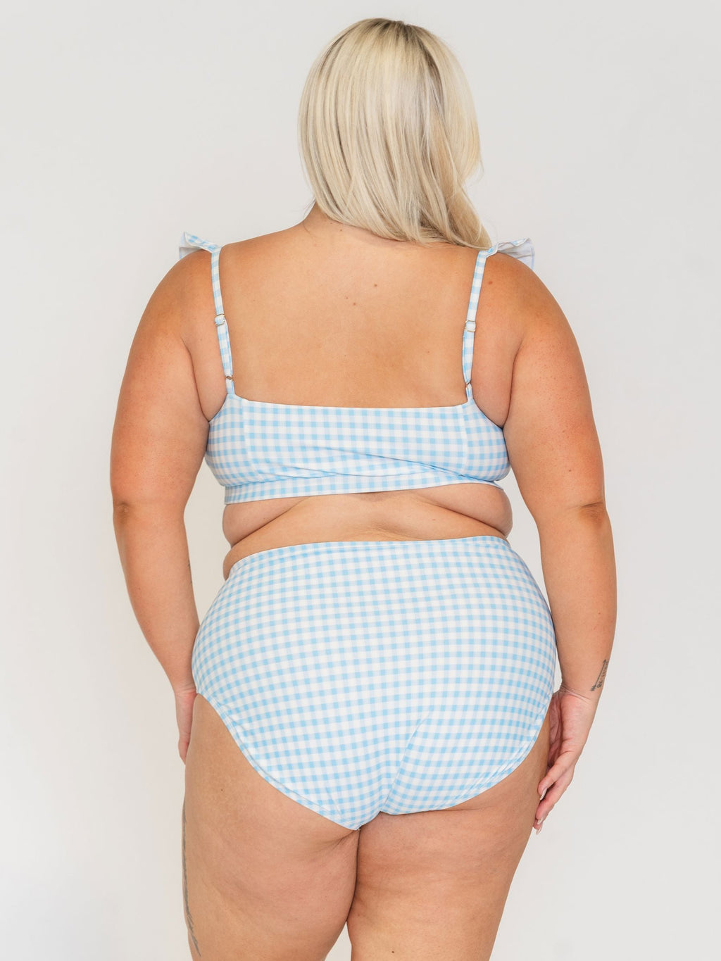 Sky Gingham High-Waist Bottom